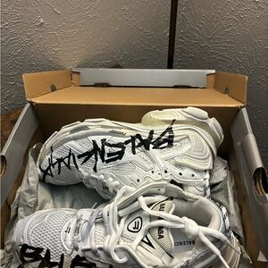 Balenciaga White Sneakers with Black Detailing